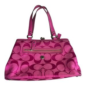 Coach Pink Shoulder Bag with Signature Monogram